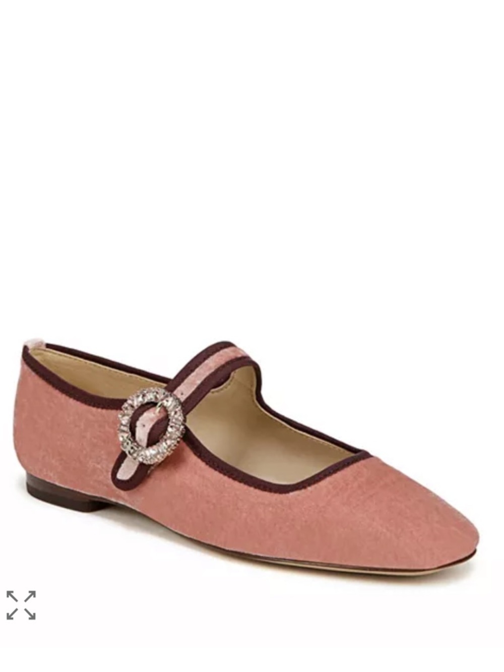Worn 1x - ‘Michaela Glow’ Maryjane Flats - Pink / Burgundy Velvet